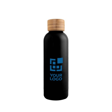 Rvs drinkfles met logo en schroefdop