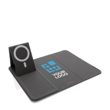 Mousepad bedrukken met logo en draadloze oplader kleur zwart