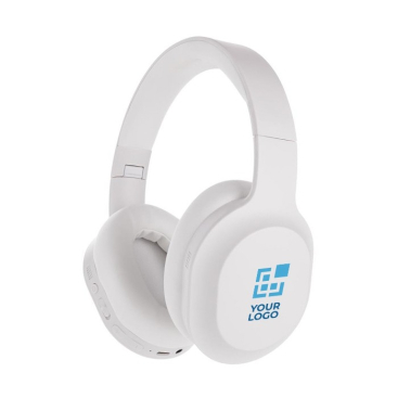 Premium koptelefoon als relatiegeschenk kleur wit et logo