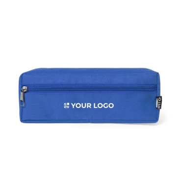 Bedrukte etui van gerecycled materiaal kleur blauw