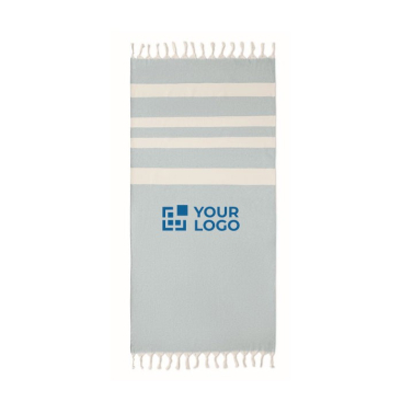 Gerecyclede handdoek Pareo Sea 140 g/m2 weergave met jouw bedrukking