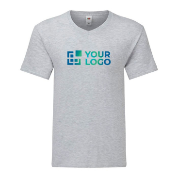 Katoenen T-shirt met V-hals 150 g/m2 kleur grijs