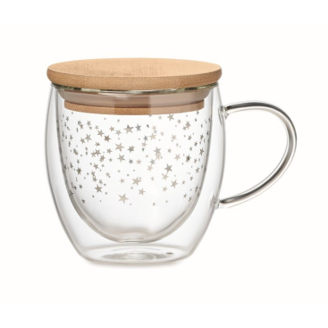 Glazen mok met logo en sterrendesign