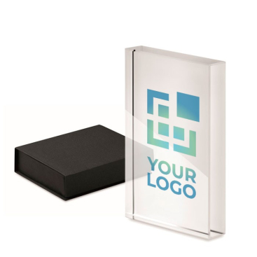 Glazen trofee met logo weergave met jouw bedrukking