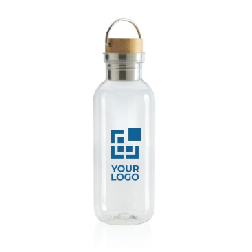 Gerecycleerde Plastic Fles Bamboe dop weergave met jouw bedrukking