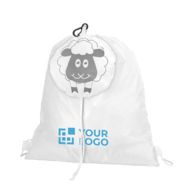 Diervormige polyester rugzak kleur wit eerste weergave