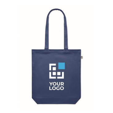 Organische canvas tas in kleur 270 g/m2 weergave met jouw bedrukking