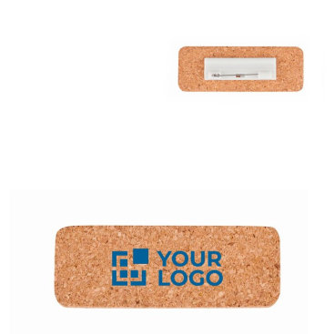 Kurken badges met veiligheidsspeld Cork