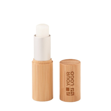 Vanille Lippenstift Cacao in Bamboe weergave met jouw bedrukking