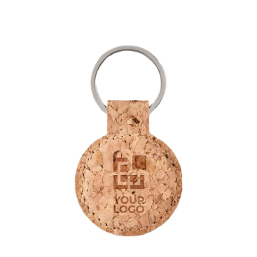 Ronde sleutelhanger van kurk