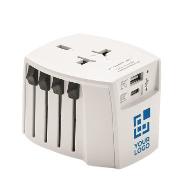 Universele reisadapter kleur wit