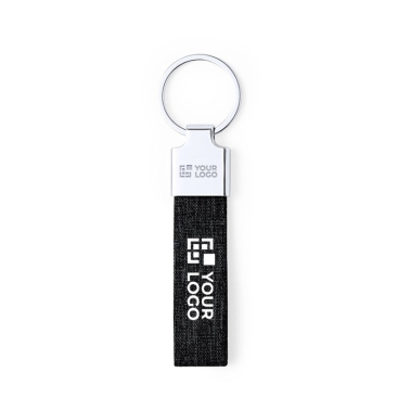 RPET polyester sleutelhanger en chromen accessoire