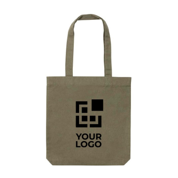 Gerecycled canvas tasjes met logo, 285 g/m2 ongeverfd