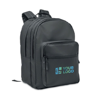 RPET polyester laptoprugzak met logo met vakken en vulling 15''