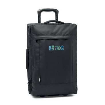 Trolley bedrukken met stevige basis en dubbel compartiment RPET 600D