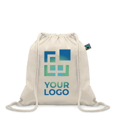 Katoenen rugzak met logo 180 g/m2 bestendig 9 kg Dun FairTrade