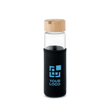 Anti-lek glazen drinkfles bedrukken met smartphonehouder 600ml