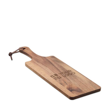 Acaciahouten serveerplank met handvat en PU-koord