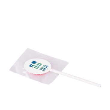 Ronde lolly van verschillende smaken met transparante folie