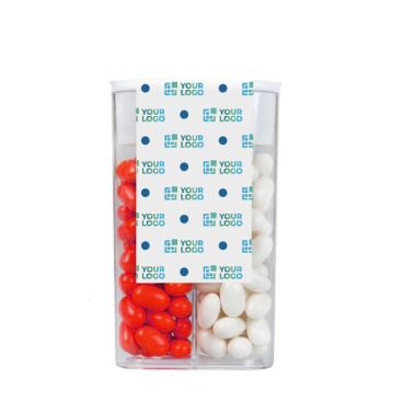Gepersonaliseerde duo mint en fruit transparante doos 45g