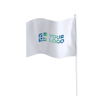 Rechthoekige polyester wimpel met witte stok