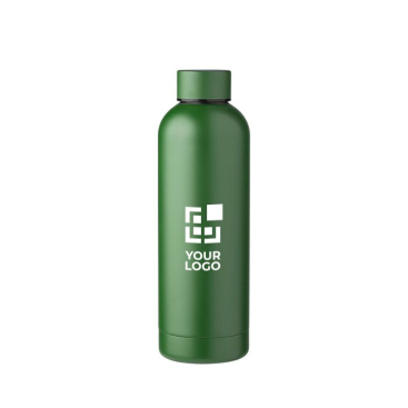 Thermosfles van gerecycled staal met logo, 500 ml
