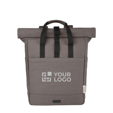 Gerecycled katoenen rugzak voor pc met roll-top cover 15”