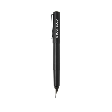 Gerecyclede aluminium pen met logo en zwarte inkt