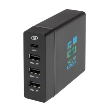 Laadstation met 3 poorten, EU/UK-kabels en snelladen