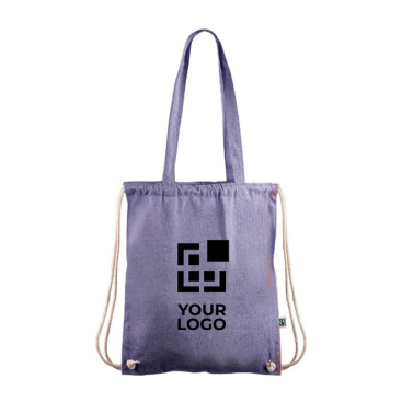 Fairtrade 140g/m2 katoenen 2-in-1 tas en rugzak met trekkoord