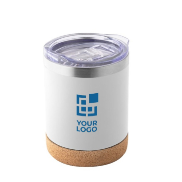 RVS thermosbeker met deksel en kurken bodem 400ml