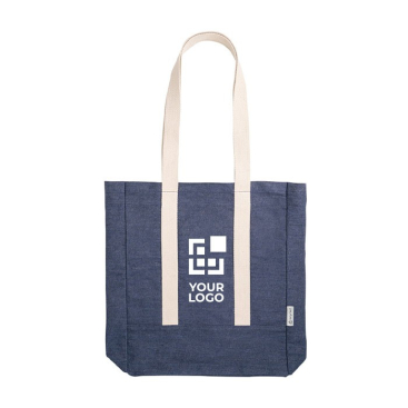 Denim tas met binnenzak en lange hengsels van 300 g/m²