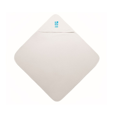 Witte katoenen babydoekje met capuchon 300 g/m2