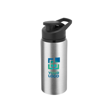 Sportfles van gerecycled aluminium, flip-top sluiting 660ml