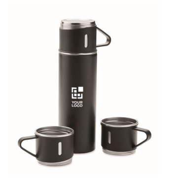 Roestvrijstalen antilek fles van 420 ml en 3 kopjes van 150 ml