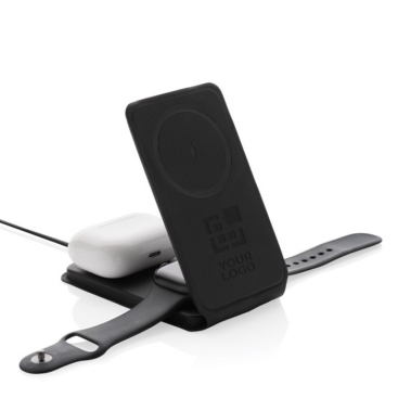 3 in 1 opvouwbare draadloze oplader met verticale magneet voor mobiel