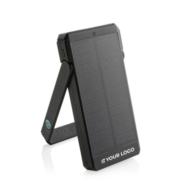 Powerbank van gerecycled plastic met 10.000 mAh zonne-oplaadpaneel