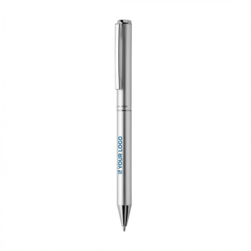 Elegante balpen van gerecycled aluminium, blauwe inkt Dokumental®