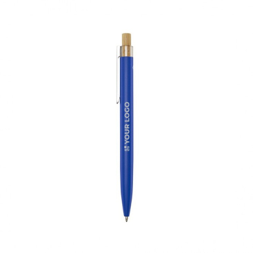Pen van aluminium en bamboe met transparant zwart inktdetail
