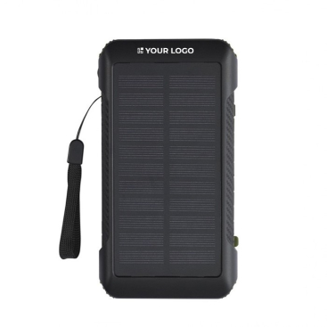 Powerbank van gerecycled plastic met slinger en kabels 10.000 mAh