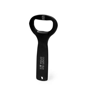 Opener van gerecycled aluminium met handvat om op te hangen
