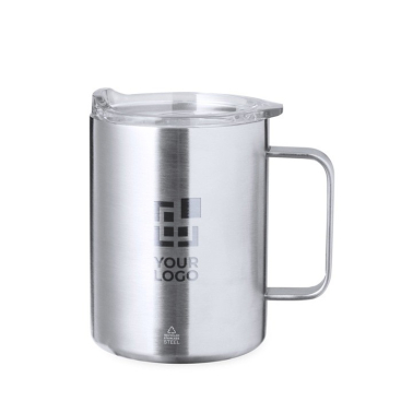 Dubbelwandige roestvrijstalen beker met dispenser 370ml