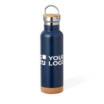 Dubbelwandige RVS fles met draaggreep 650ml