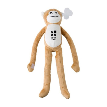 Pluche knuffel aapje met klittenband en aanpasbaar label