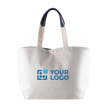 Gerecycled katoenen tas met drukknoopsluiting 280 g/m2