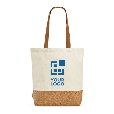 Katoenen tas met lange handvatten en kurken bodem 180 g/m2