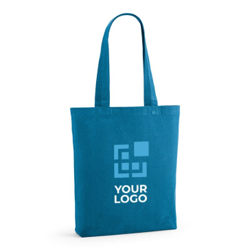 Tas van gerecycled katoen en polyester met lange handvatten 280 g/m2