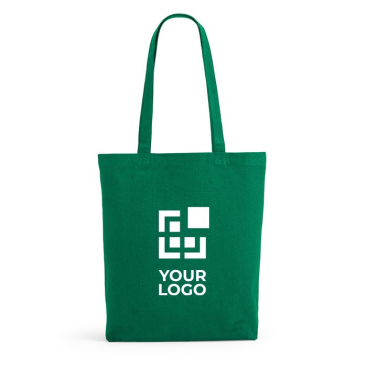 Tas van gerecycled katoen en RPET met lange handvatten 220 g/m2