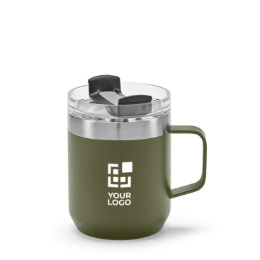 Thermosbeker van gerecycled roestvrij staal met draaideksel 440ml