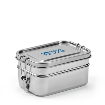 Lunchbox van gerecycled roestvrij staal met zijgespen 1,2L